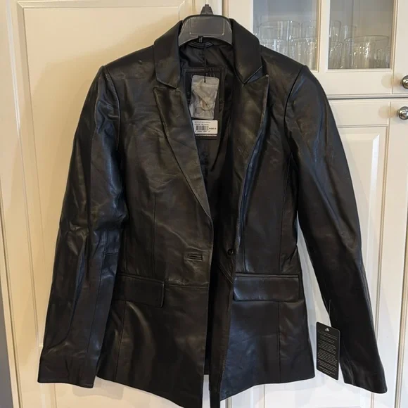 Bod & Christensen Jackets & Coats | Brand New with Tags Bod & Christensen Leather Suit Jacket | Color: Black | Size: S | Jackalbean123's Closet